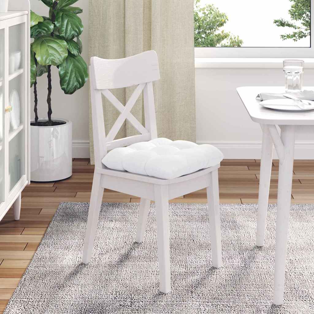 Jastučići za sjedenje 4 pcs Bijelo 40 x 40 x 12 cm tkanina