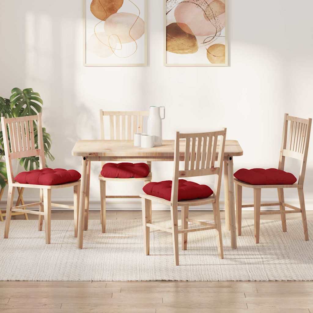 Jastučići za sjedenje 4 pcs Crvena 40 x 40 x 12 cm tkanina