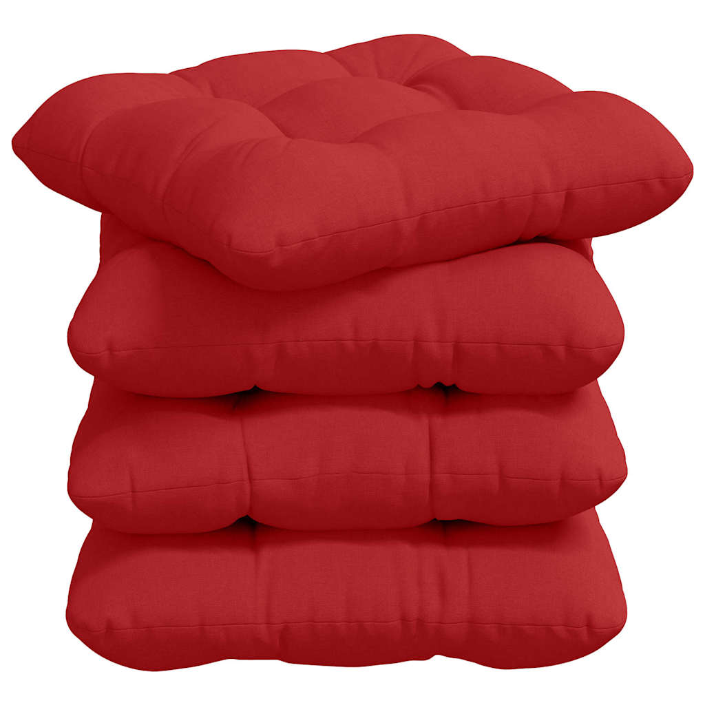Jastučići za sjedenje 4 pcs Crvena 40 x 40 x 12 cm tkanina