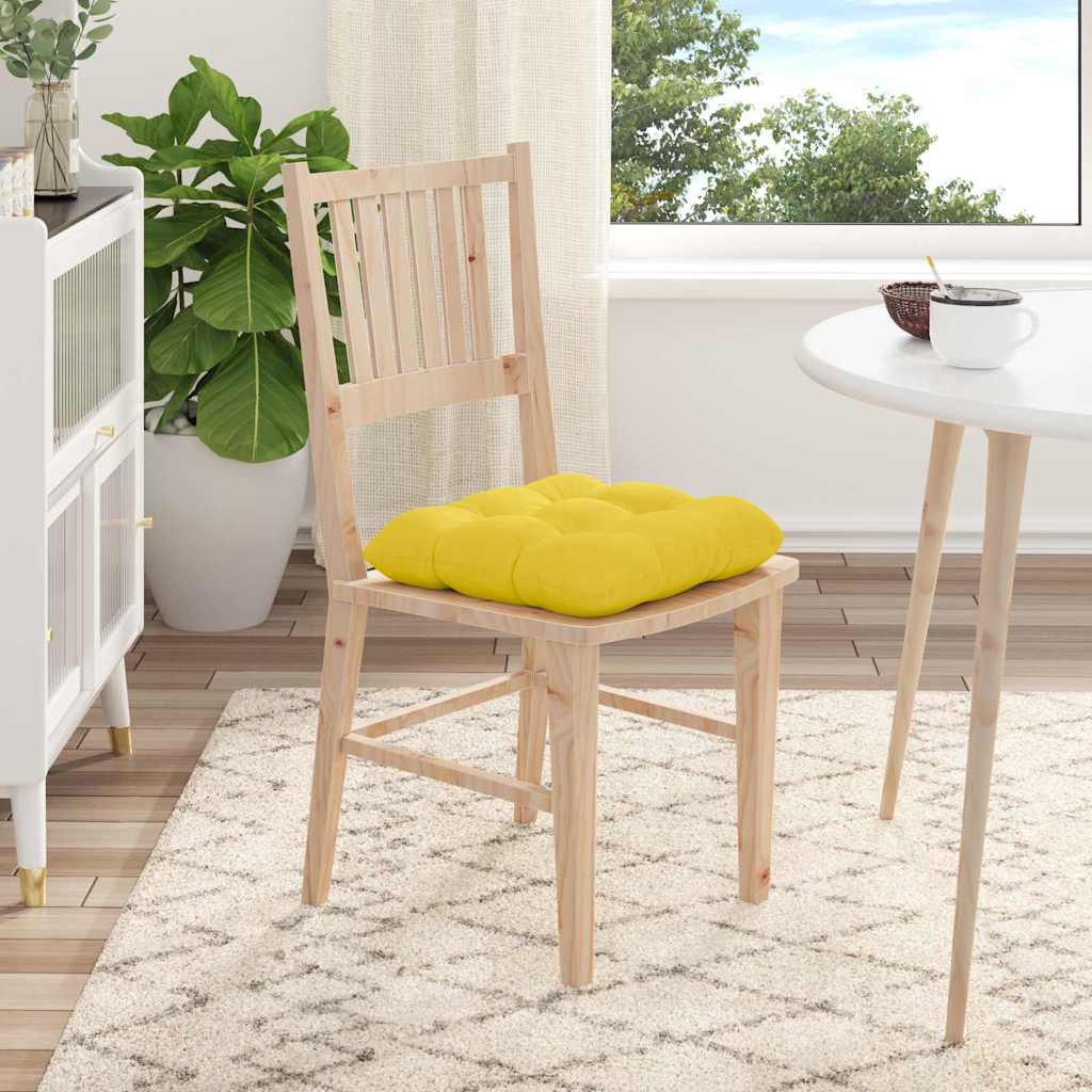 Jastučići za sjedenje 4 pcs Svijetlo žuta 45 x 45 x 12 cm