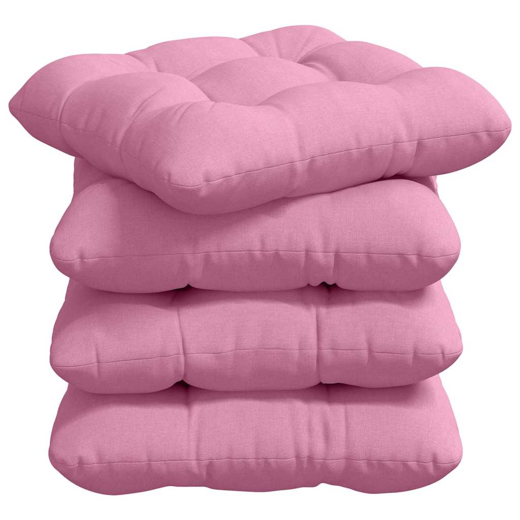 Jastučići za sjedenje 4 pcs Ružičasta 45 x 45 x 12 cm tkanina