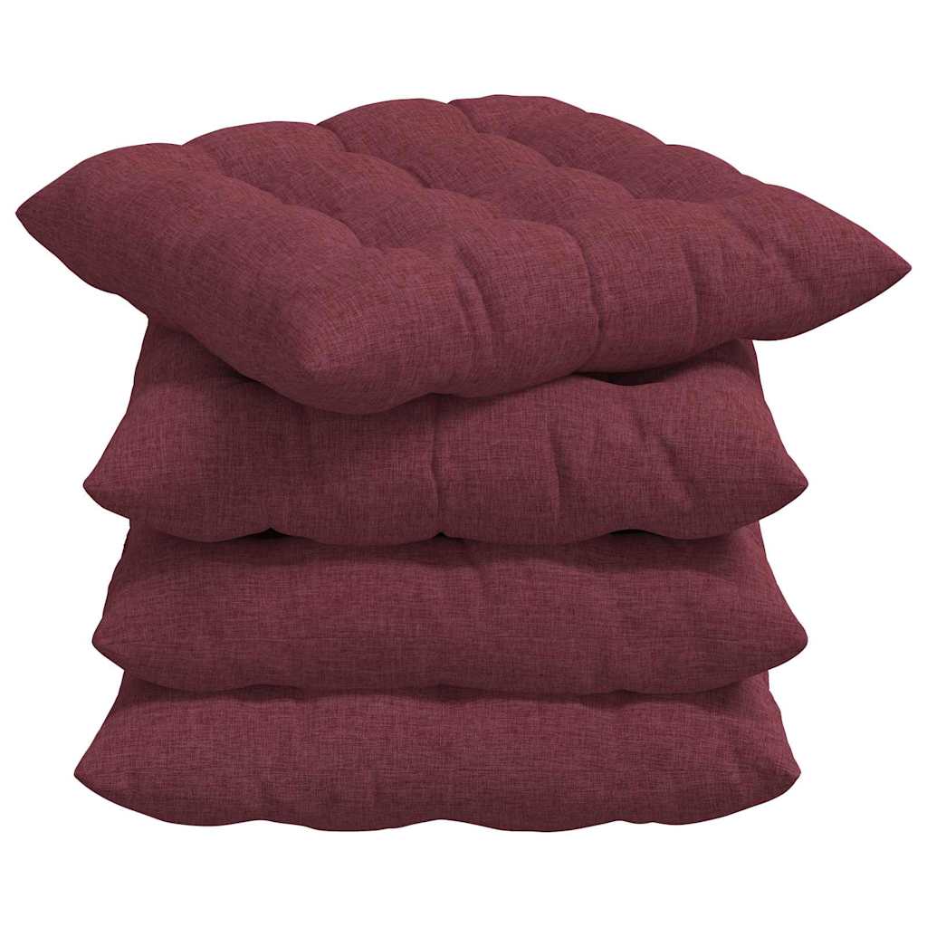 Jastučići za sjedenje 4 pcs Vinska crvena 40 x 40 x 6 cm