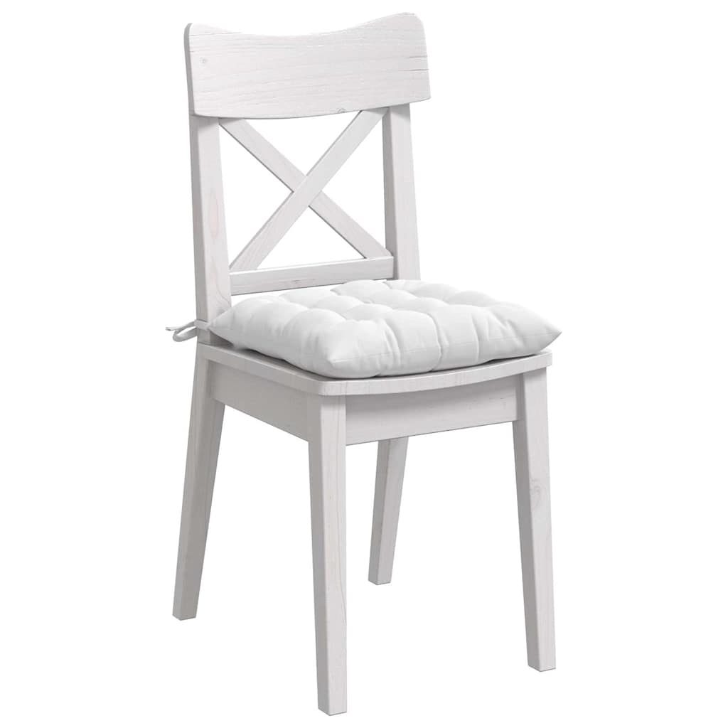 Jastučići za sjedenje 4 pcs Bijelo 40 x 40 x 6 cm tkanina