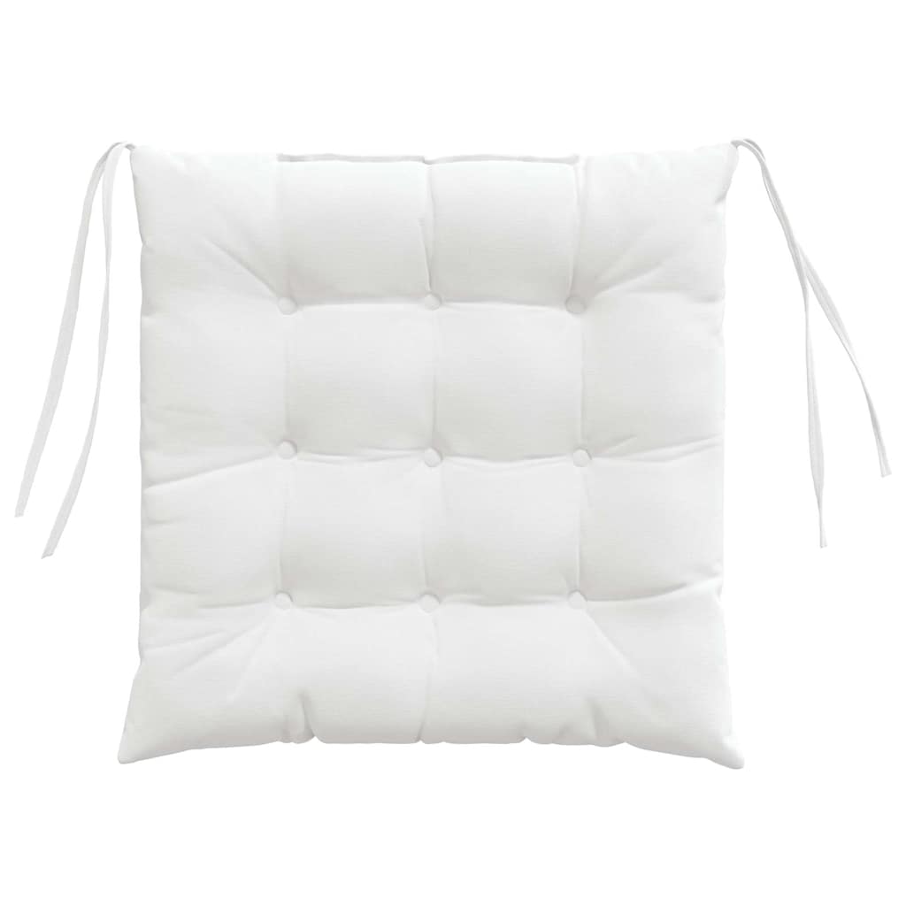 Jastučići za sjedenje 4 pcs Bijelo 40 x 40 x 6 cm tkanina
