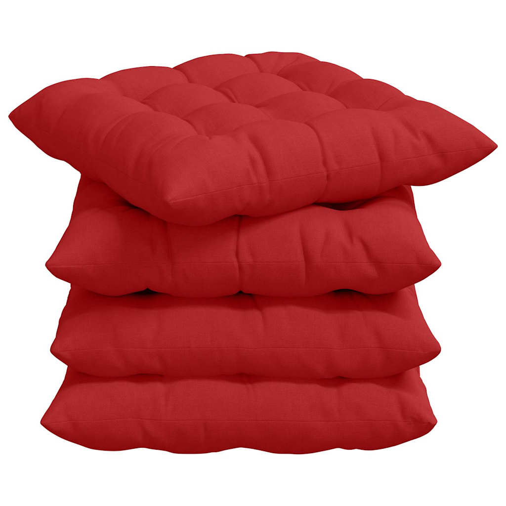 Jastučići za sjedenje 4 pcs Crvena 40 x 40 x 6 cm tkanina