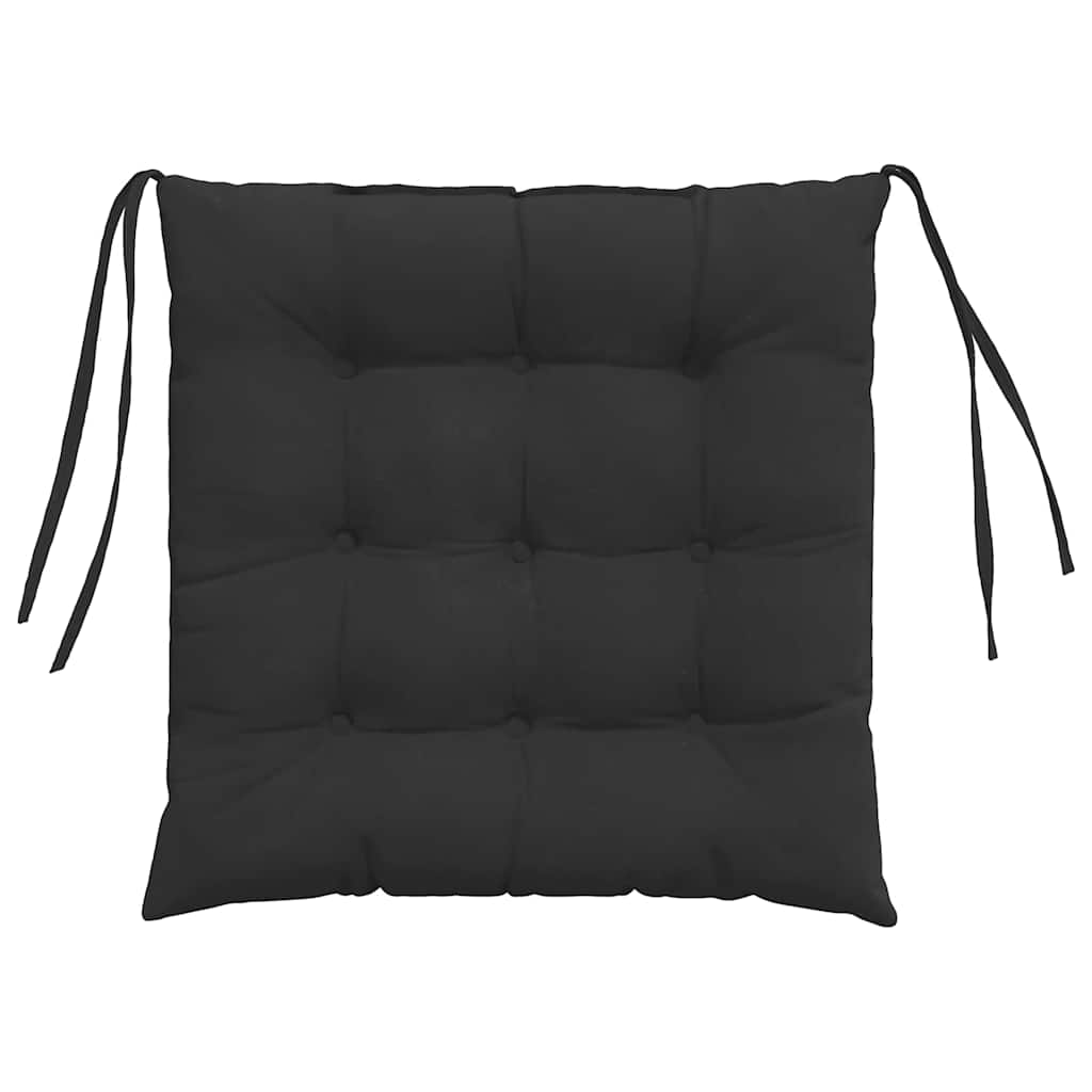 Jastučići za sjedenje 4 pcs Crna 40 x 40 x 6 cm Mikrofibra