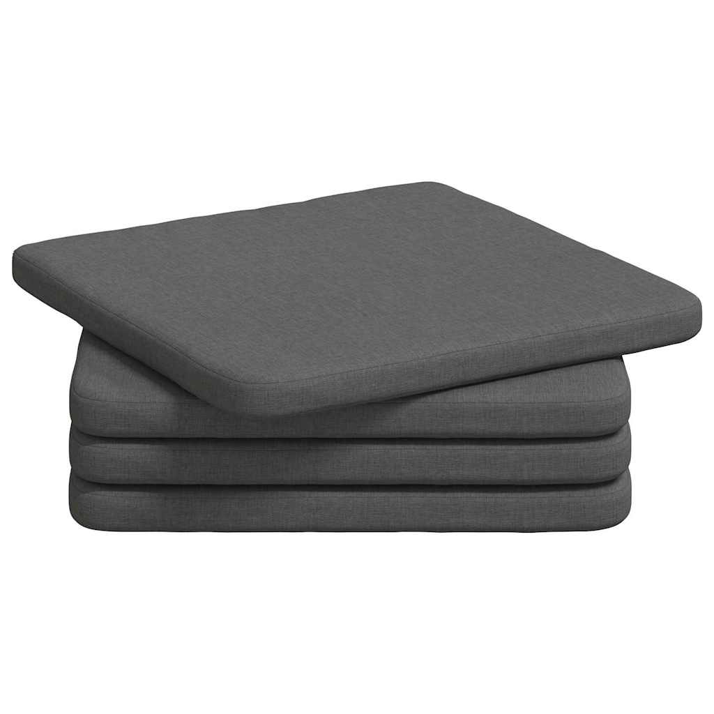 Jastučići za sjedenje 4 pcs Tamno siva 40 x 40 x 3 cm tkanina