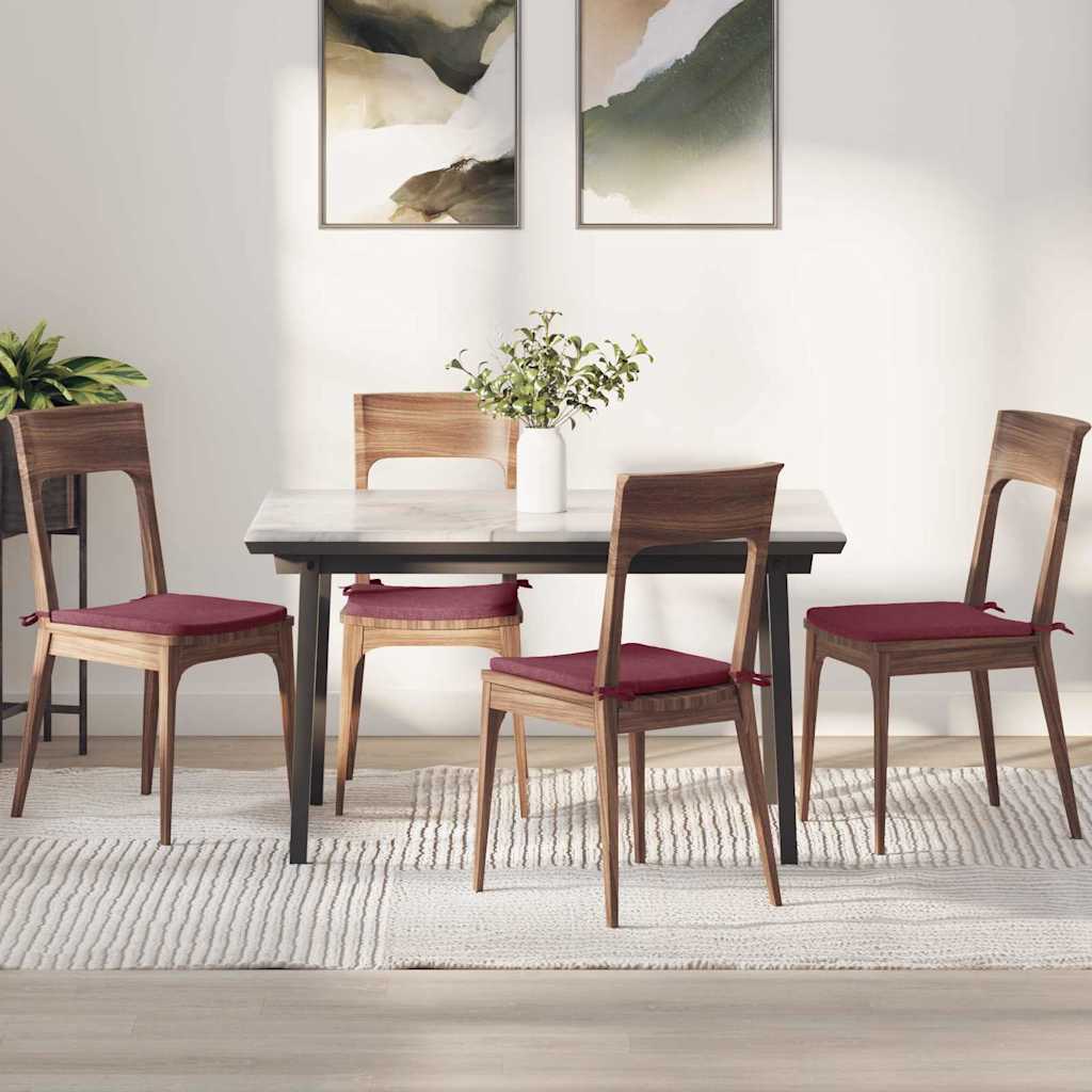 Jastučići za sjedenje 4 pcs Vinska crvena 40 x 40 x 3 cm