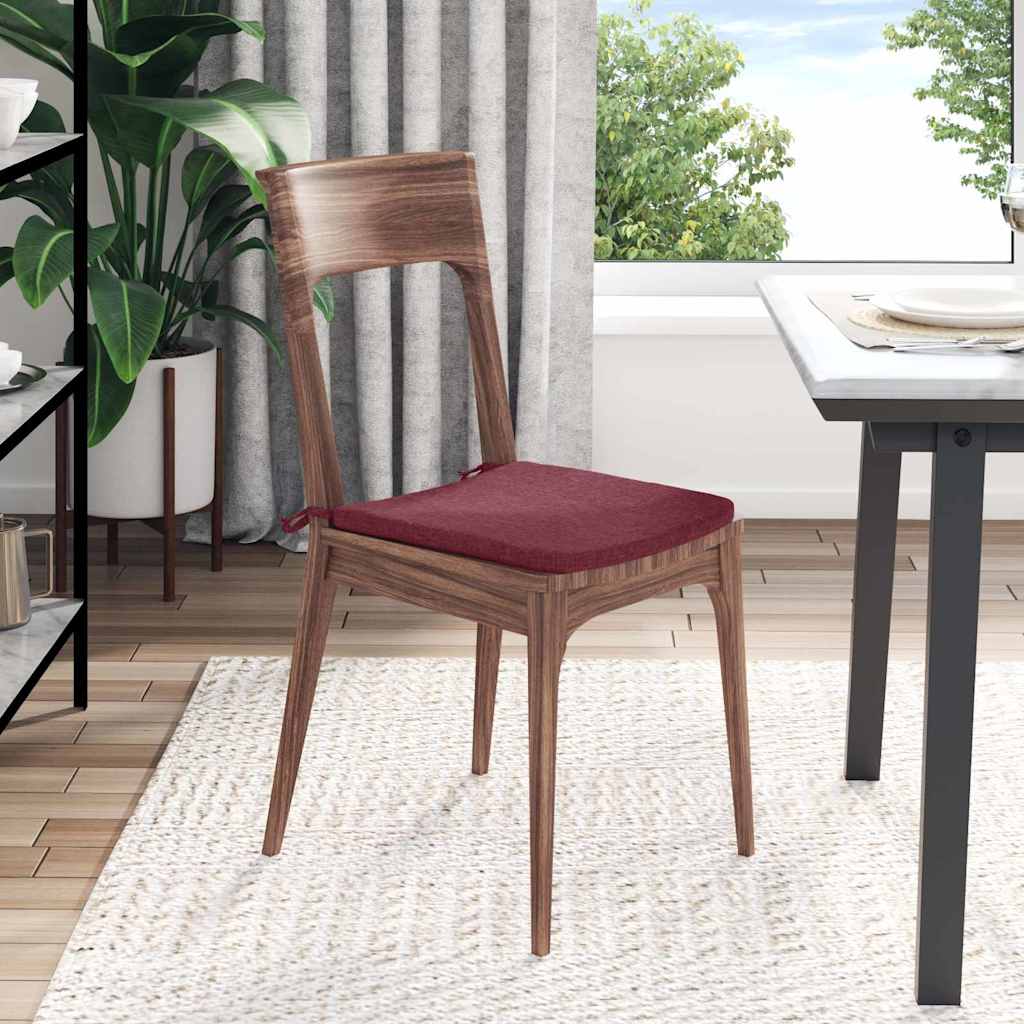 Jastučići za sjedenje 4 pcs Vinska crvena 40 x 40 x 3 cm