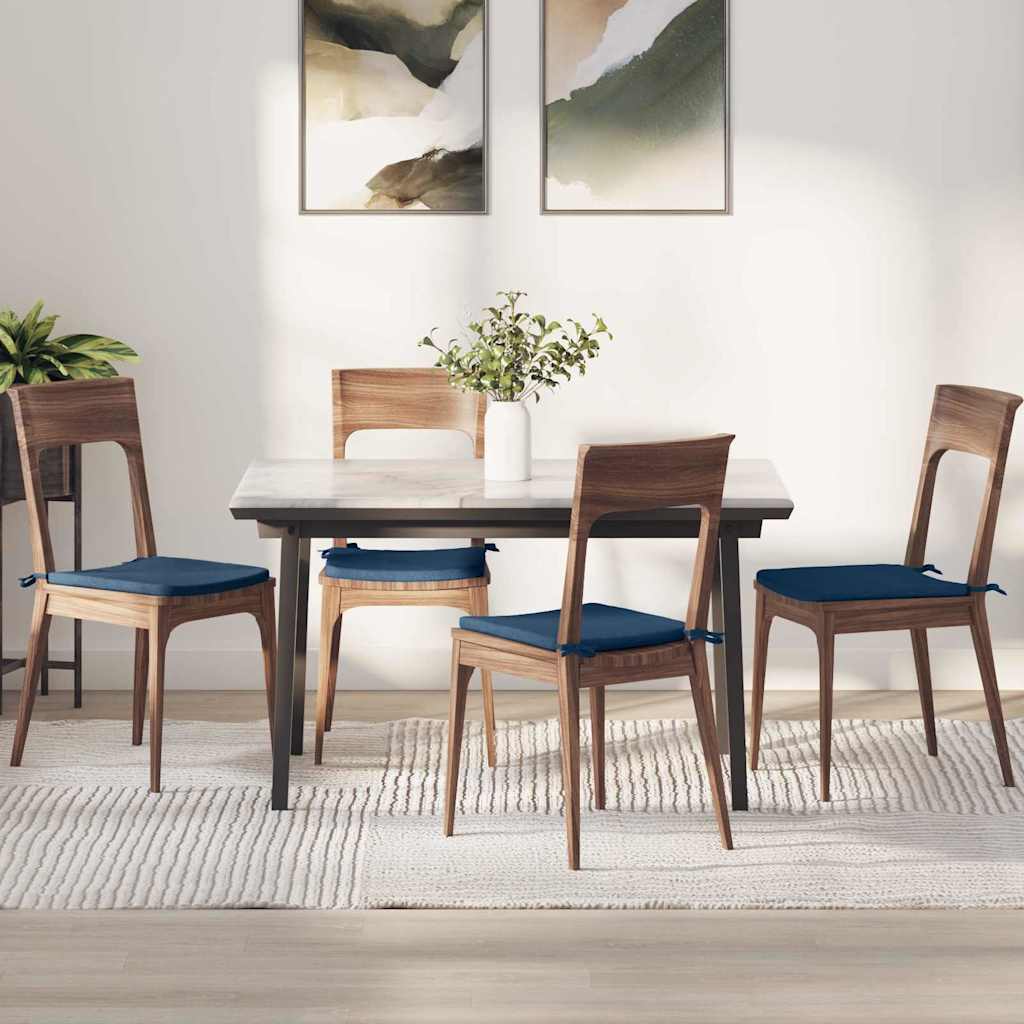 Jastučići za sjedenje 4 pcs Plava 40 x 40 x 3 cm tkanina