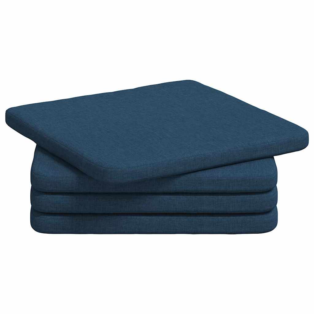 Jastučići za sjedenje 4 pcs Plava 40 x 40 x 3 cm tkanina