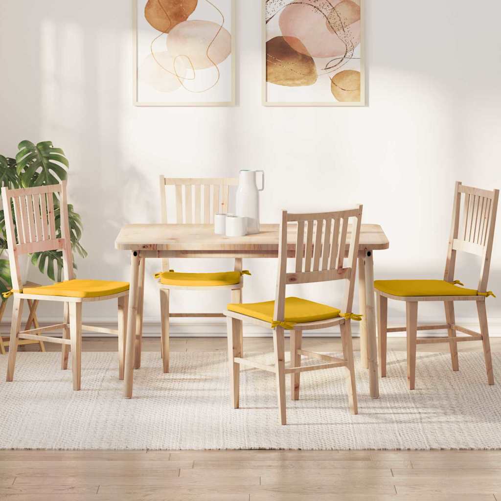 Jastučići za sjedenje 4 pcs Svijetlo žuta 40 x 40 x 3 cm