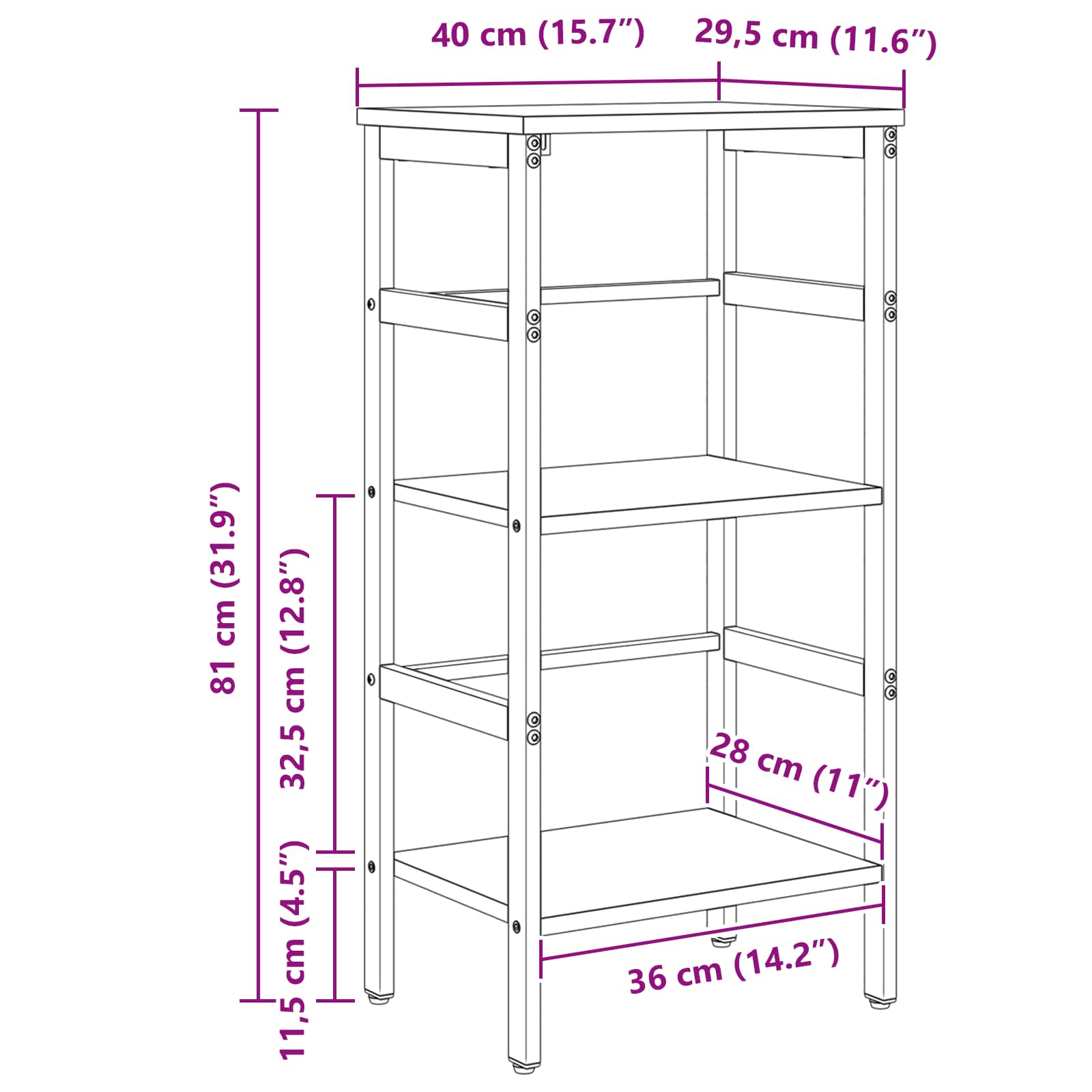 Polica Sonoma hrast 40 x 29,5 x 81 cm Konstruirano drvo