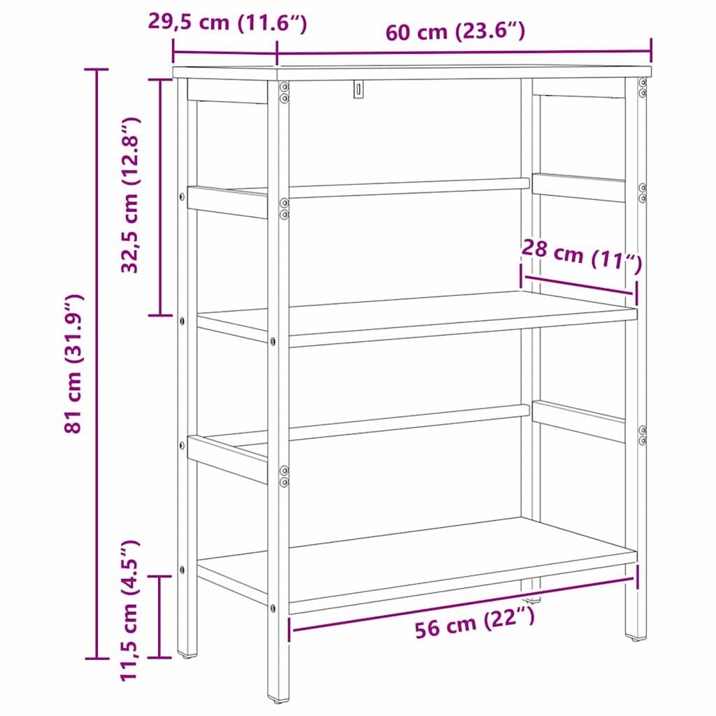 Polica Sonoma hrast 60 x 29,5 x 81 cm Konstruirano drvo