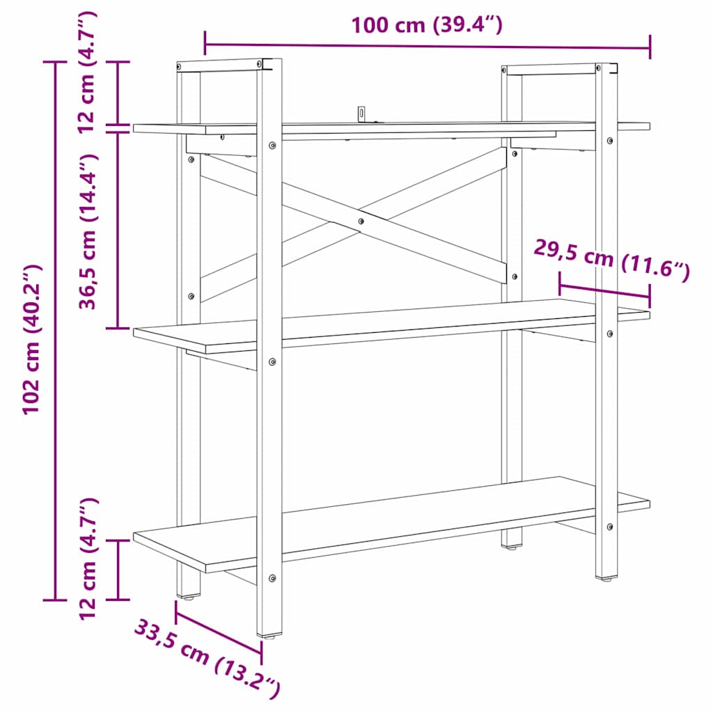 Polica Staro drvo 100 x 33,5 x 102 cm Konstruirano drvo