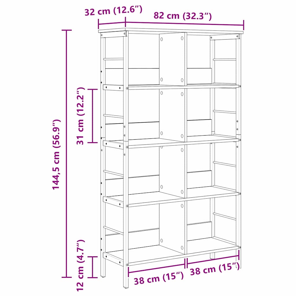 Polica Staro drvo 82 x 32 x 144,5 cm Konstruirano drvo
