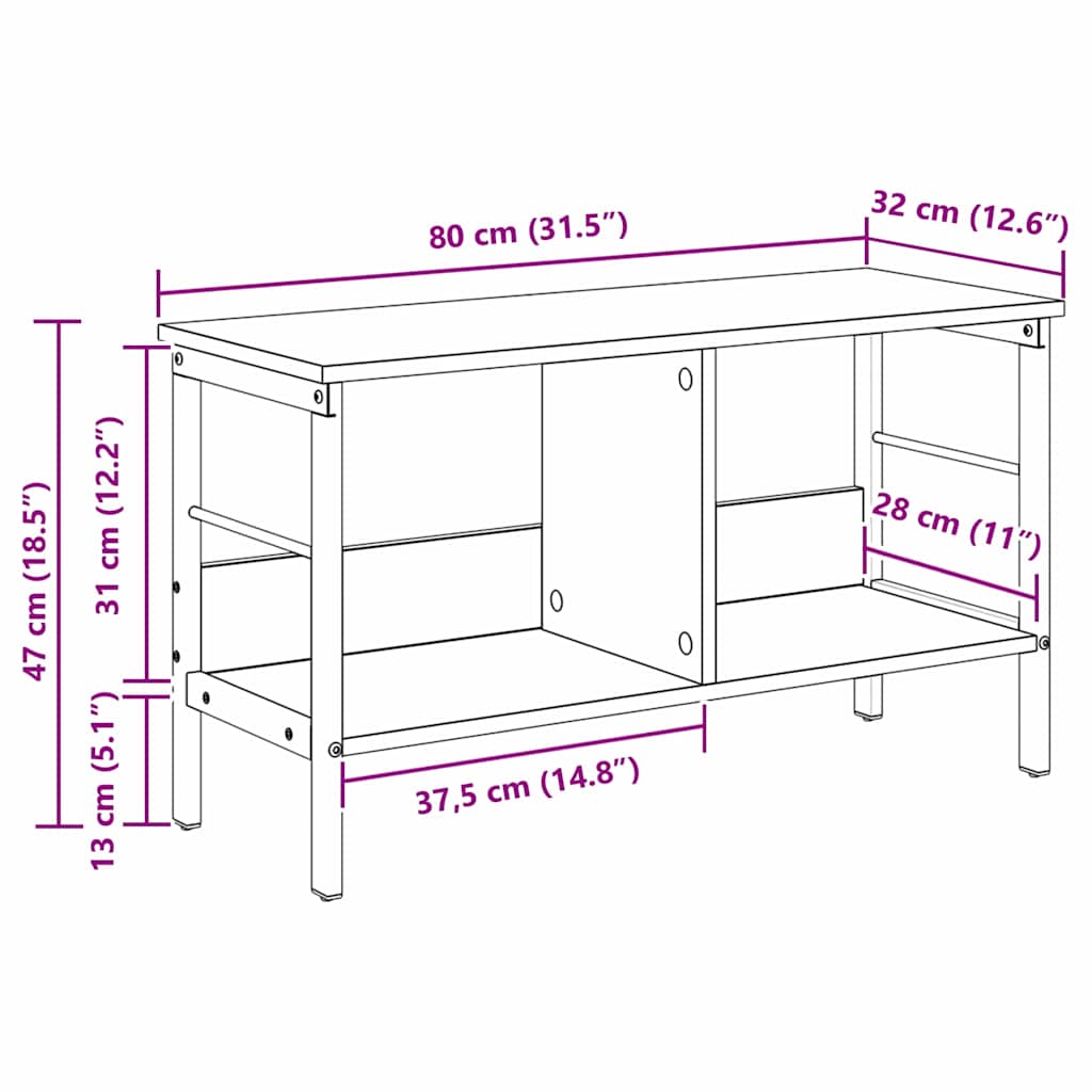 Polica Crni hrast 82 x 32 x 47 cm Konstruirano drvo