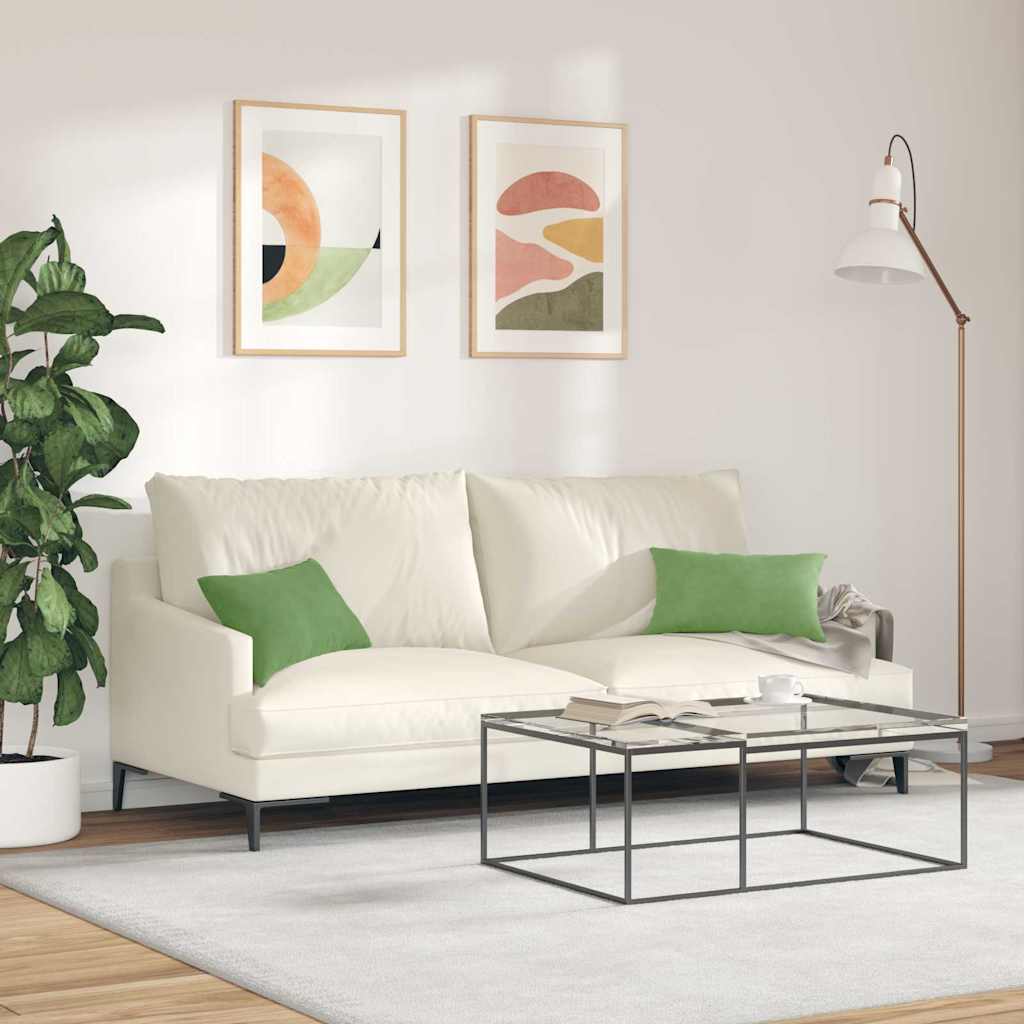 Jastučići za sofu 2 pcs Svijetlo zelena 50 x 30 cm