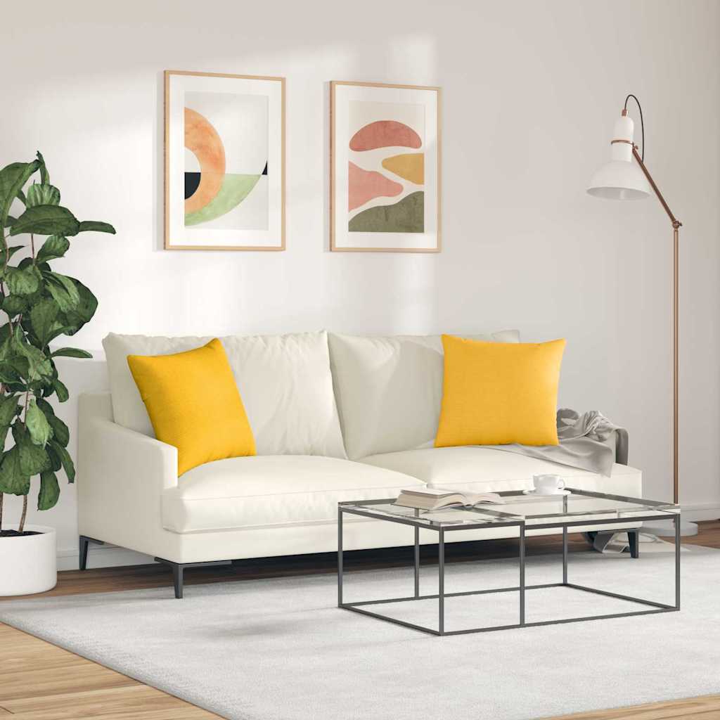 Jastučići za sofu 2 pcs Svijetlo žuta 45 x 45 cm