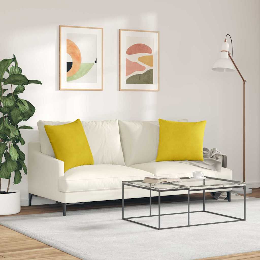 Jastučići za sofu 2 pcs Žuta 50 x 50 cm Kordura tekstil