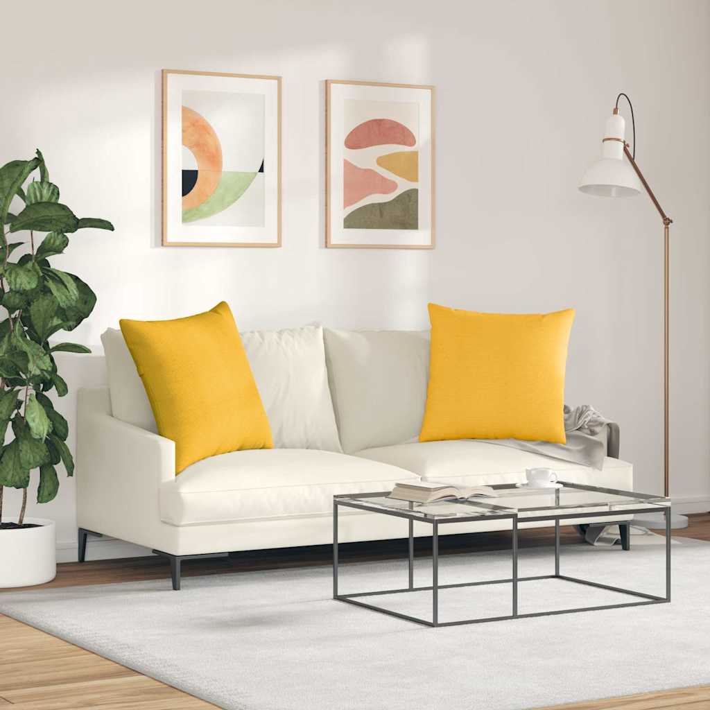 Jastučići za sofu 2 pcs Svijetlo žuta 60 x 60 cm