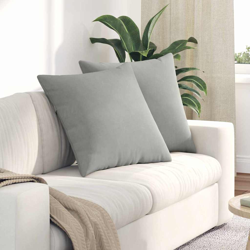 Jastučići za sofu 2 pcs Svijetlo siva 80 x 80 cm tkanina