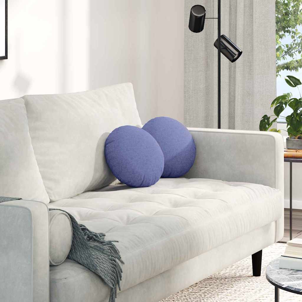 Jastučići za sjedenje 2 pcs Traper plava Ø30 x 13 cm tkanina