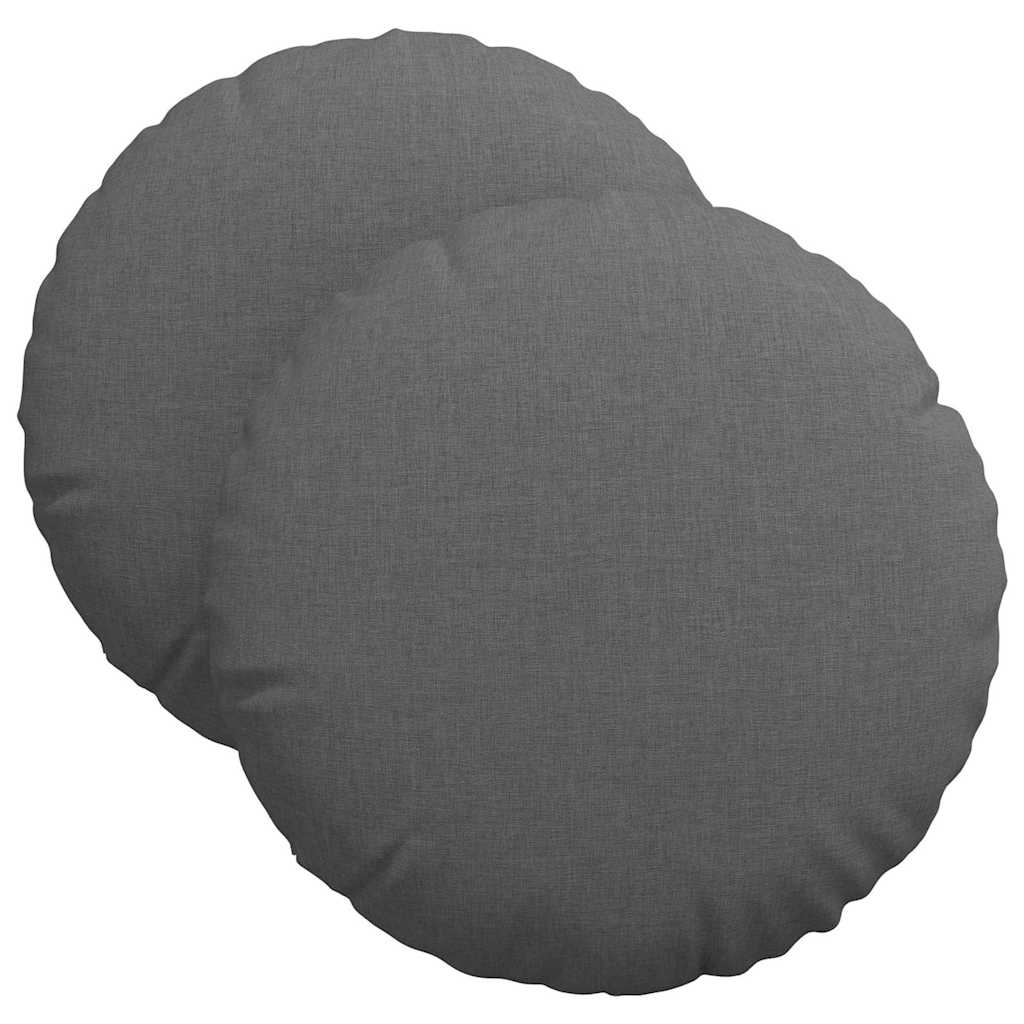 Jastučići za sjedenje 2 pcs Tamno siva Ø40 x 13 cm tkanina