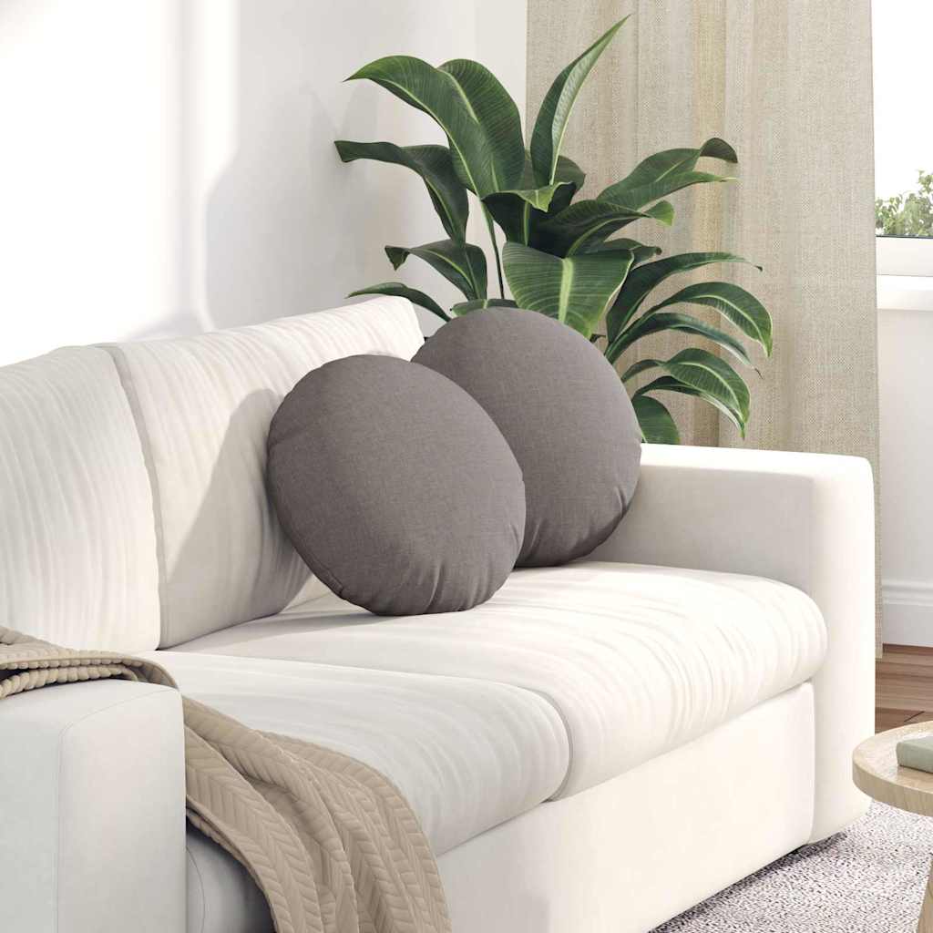 Jastučići za sjedenje 2 pcs Sivo-smeđa Ø40 x 13 cm tkanina