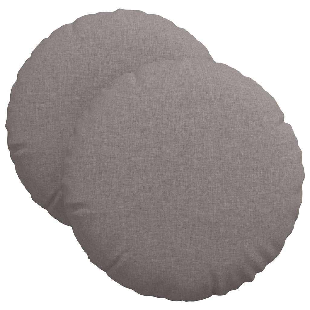 Jastučići za sjedenje 2 pcs Sivo-smeđa Ø40 x 13 cm tkanina
