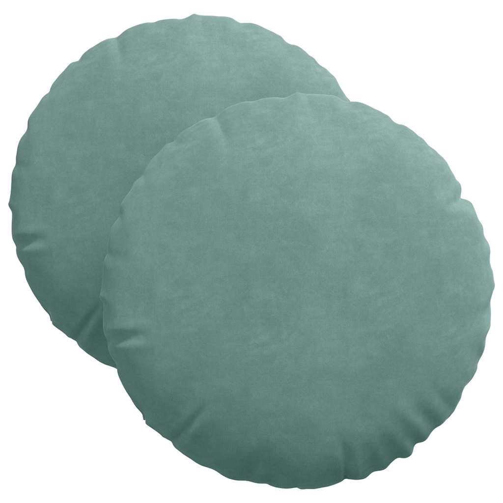 Jastučići za sjedenje 2 pcs Morska zelena Ø 40 x 13 cm Baršun
