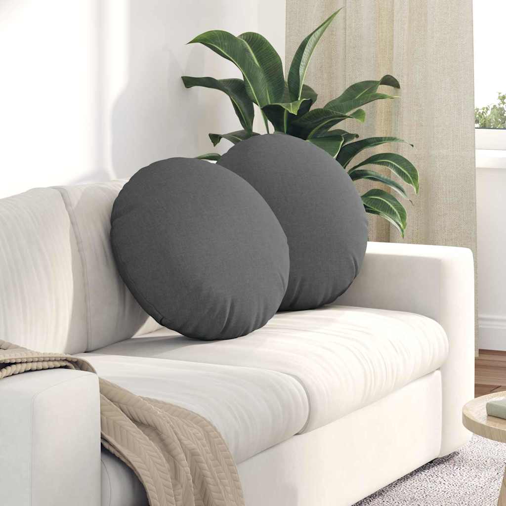 Jastučići za sjedenje 2 pcs Tamno siva Ø50 x 19 cm tkanina