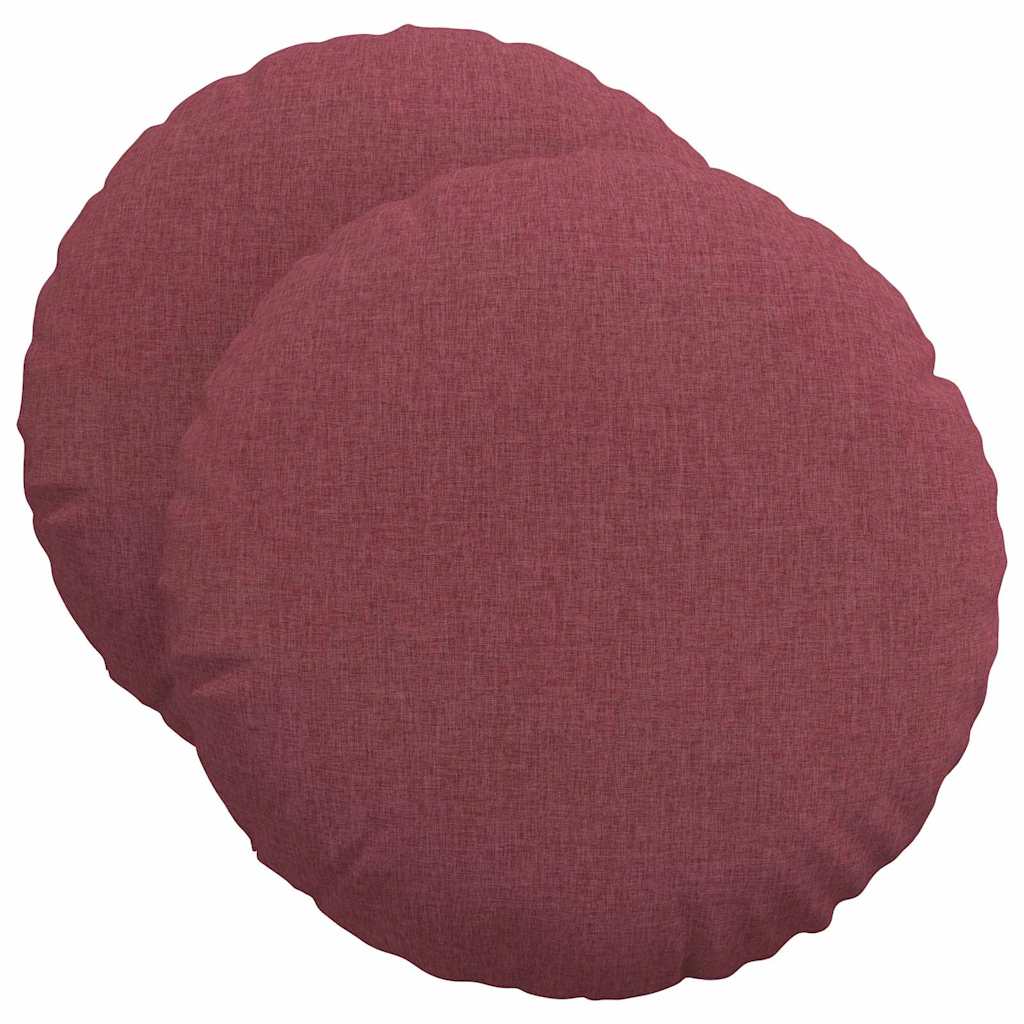 Jastučići za sjedenje 2 pcs Vinska crvena Ø50 x 19 cm tkanina