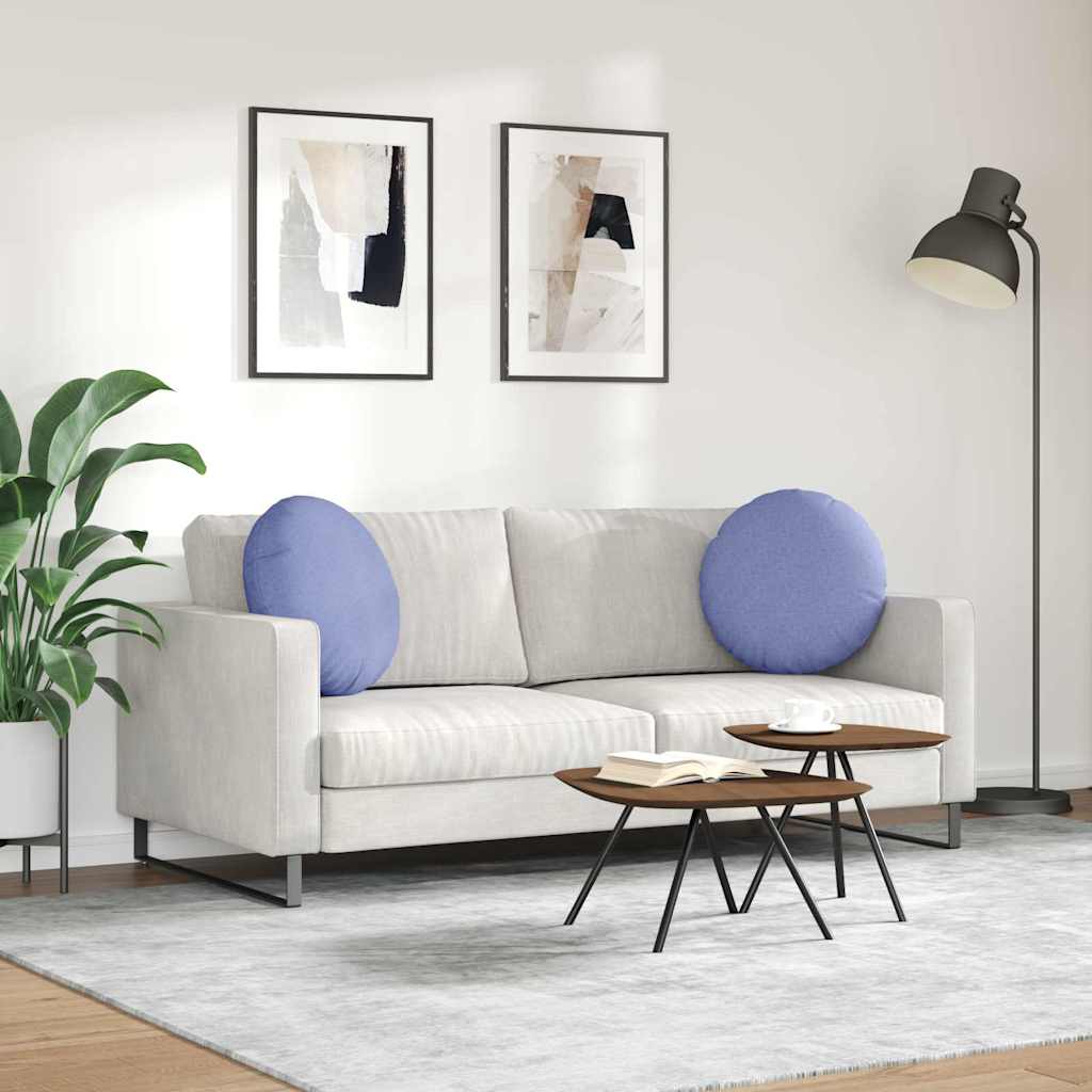 Jastučići za sjedenje 2 pcs Traper plava Ø50 x 19 cm tkanina