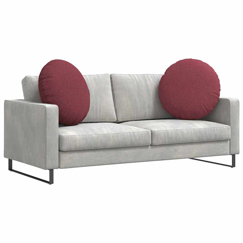 Jastučići za sjedenje 2 pcs Vinska crvena Ø60 x 21 cm tkanina