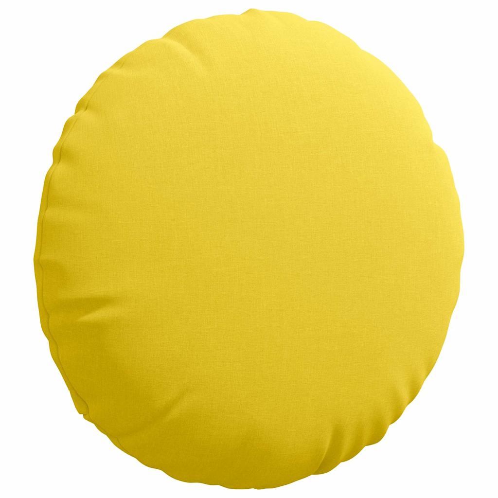 Jastučići za sjedenje 2 pcs Svijetlo žuta Ø60 x 21 cm tkanina