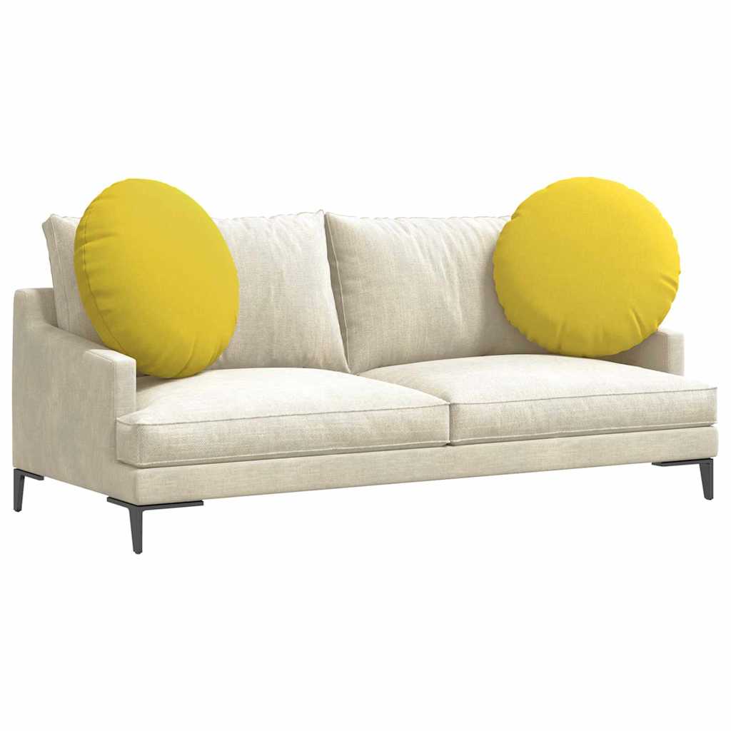 Jastučići za sjedenje 2 pcs Svijetlo žuta Ø60 x 21 cm tkanina