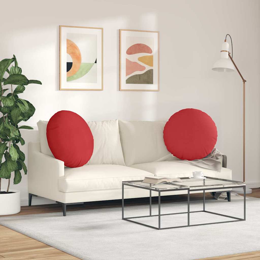 Jastučići za sjedenje 2 pcs Crvena Ø60 x 21 cm tkanina