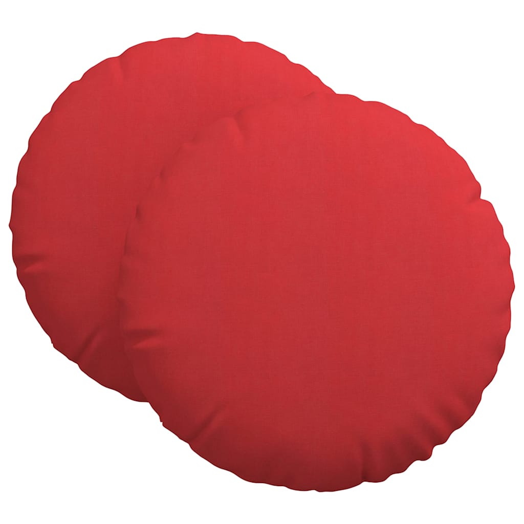 Jastučići za sjedenje 2 pcs Crvena Ø60 x 21 cm tkanina