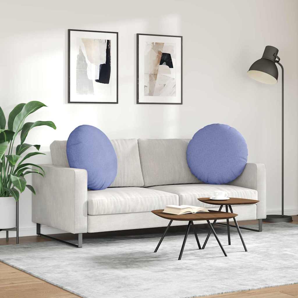 Jastučići za sjedenje 2 pcs Traper plava Ø60 x 21 cm tkanina