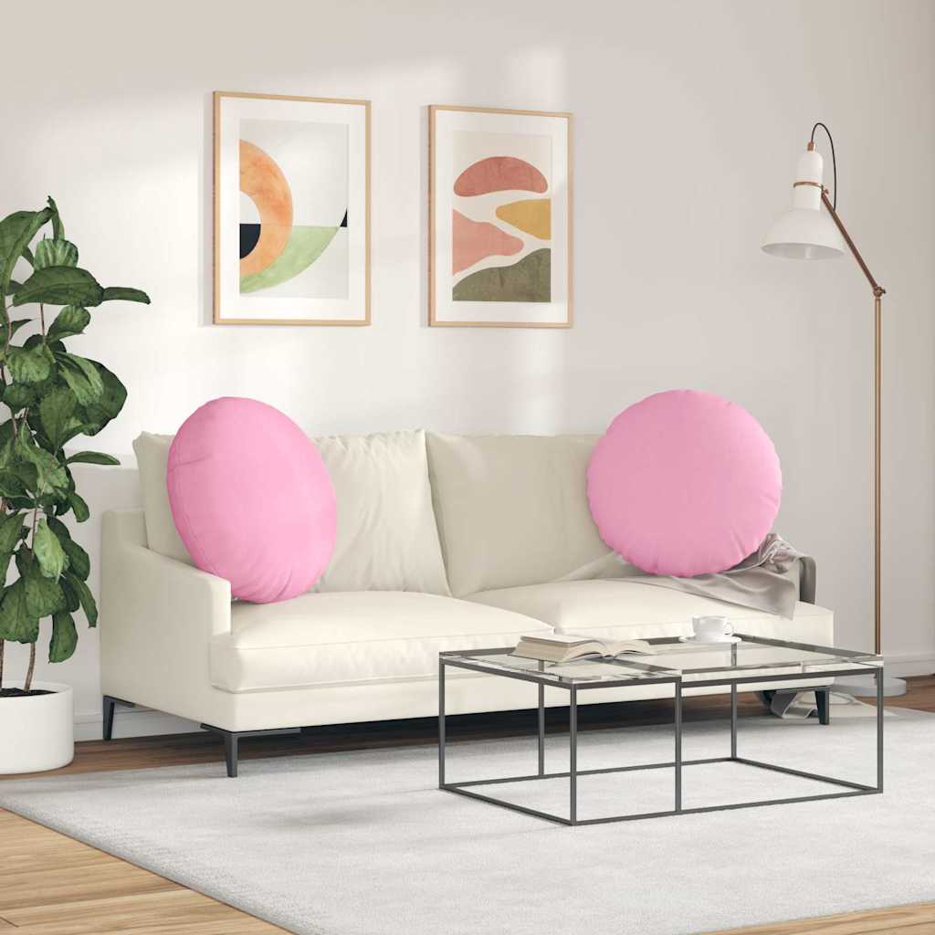 Jastučići za sjedenje 2 pcs Ružičasta Ø60 x 21 cm tkanina