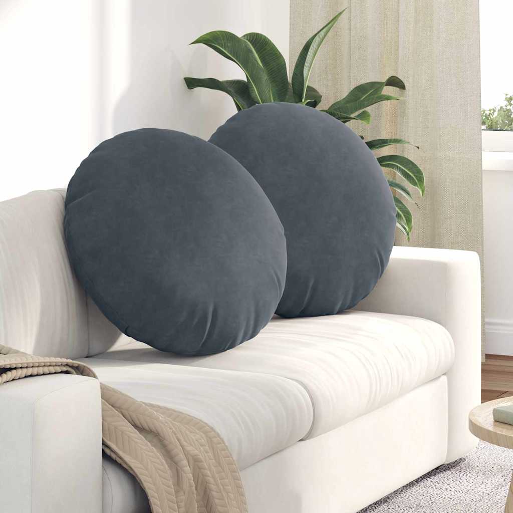 Jastučići za sjedenje 2 pcs Tamno siva Ø60 x 21 cm Baršun