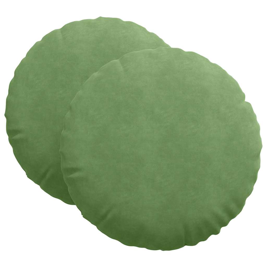 Jastučići za sjedenje 2 pcs Svijetlo zelena Ø60 x 21 cm Baršun