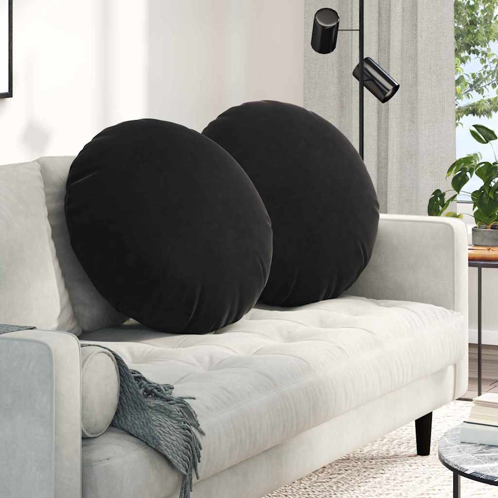 Jastučići za sjedenje 2 pcs Crna Ø60 x 21 cm Baršun