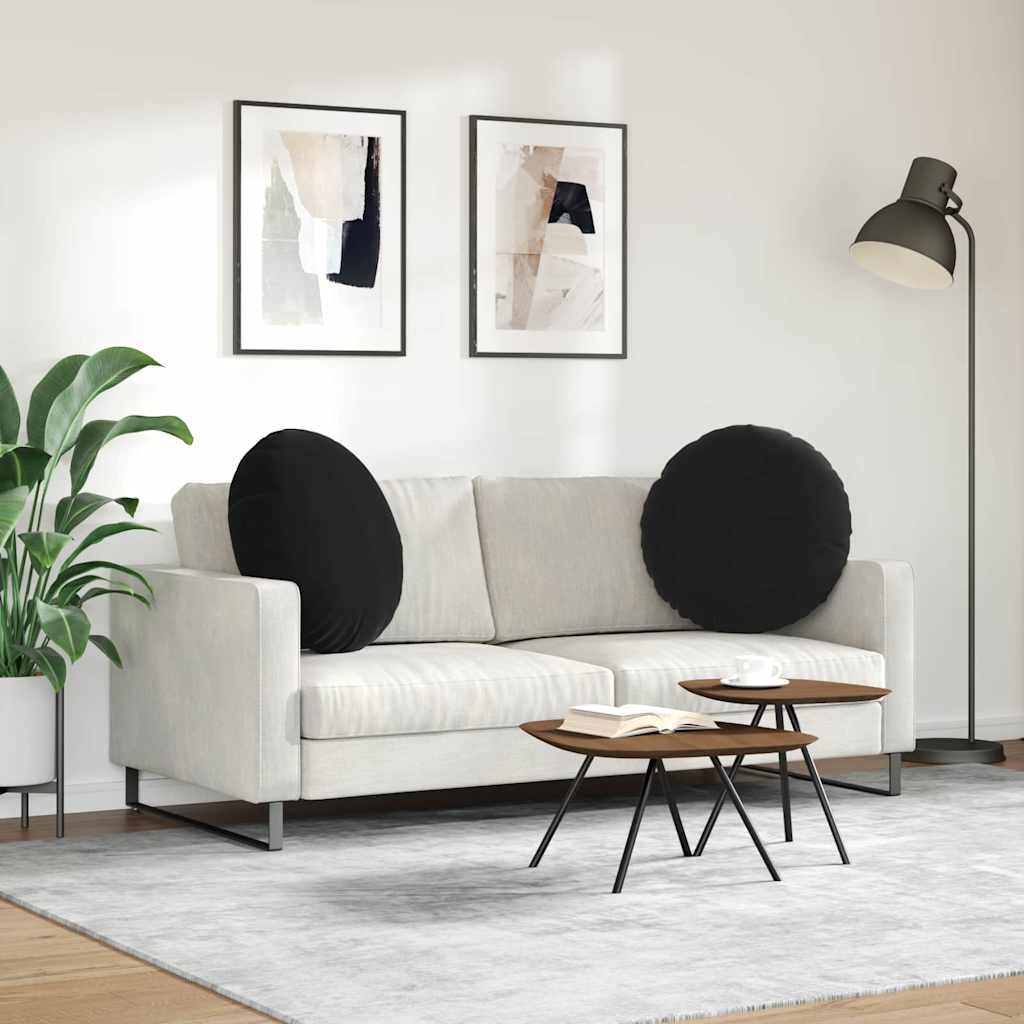 Jastučići za sjedenje 2 pcs Crna Ø60 x 21 cm Baršun