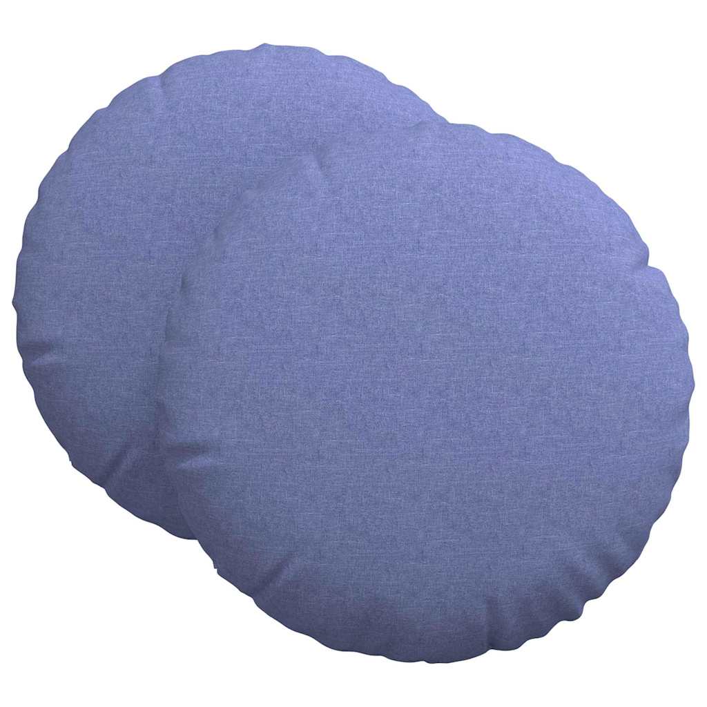 Jastučići za sjedenje 2 pcs Traper plava Ø80 x 29 cm tkanina