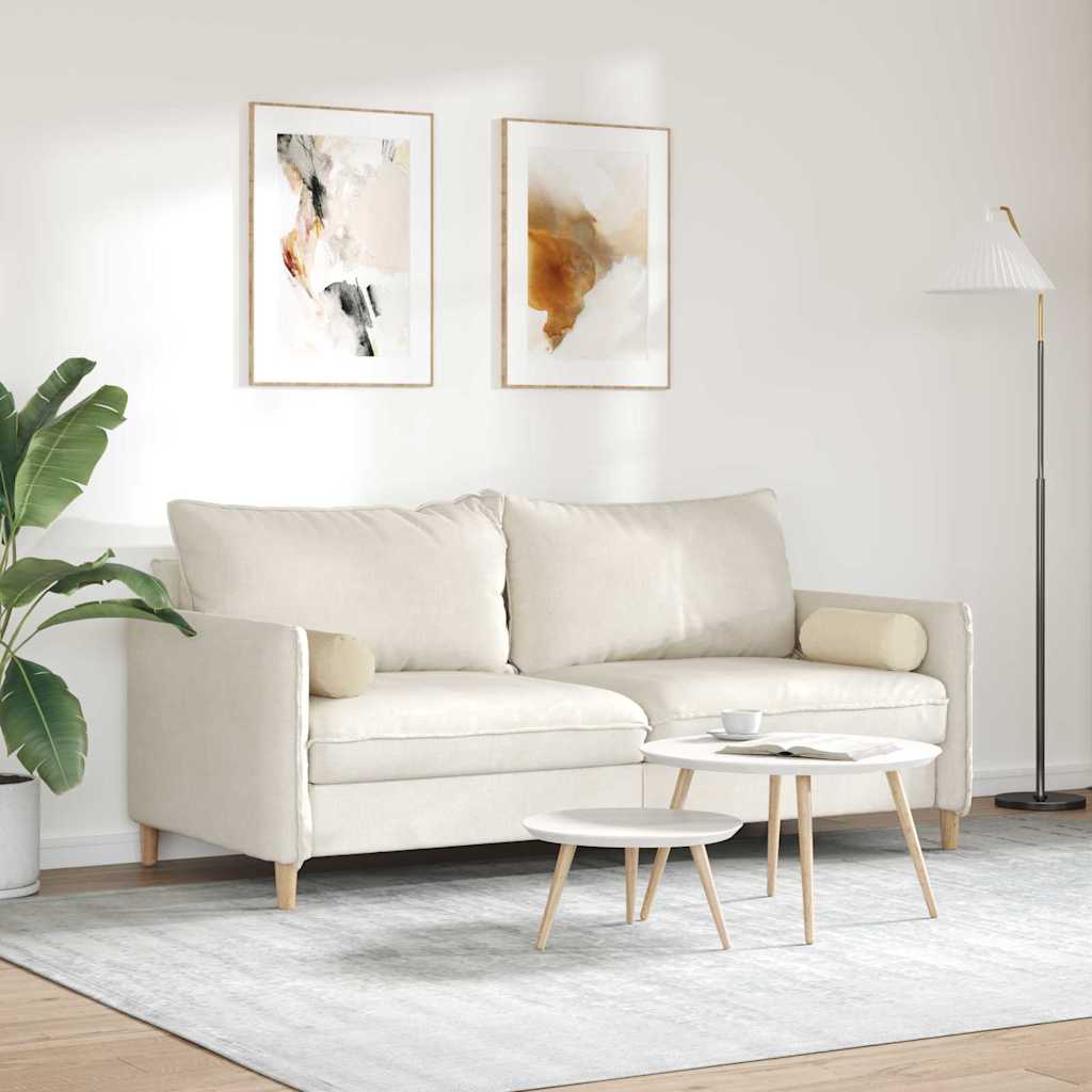 Valjkasti jastučići 2 pcs Krema Ø 15 x 40 cm tkanina