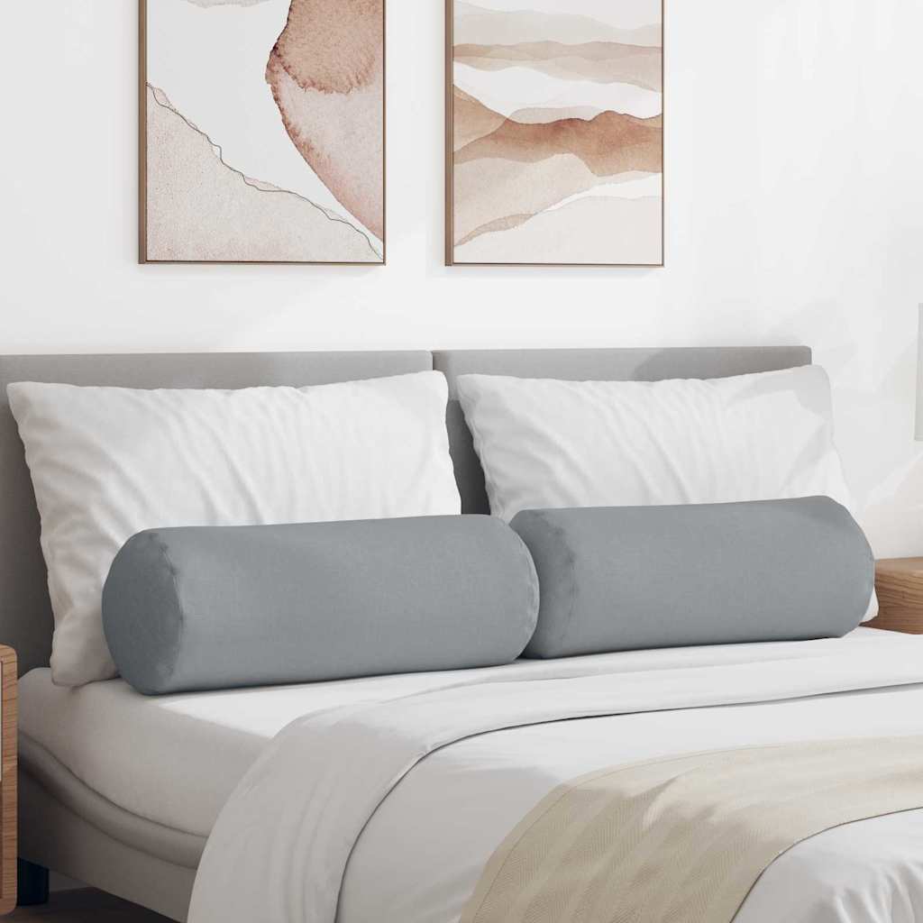 Valjkasti jastučići 2 pcs Svijetlo siva Ø 25 x 70 cm tkanina