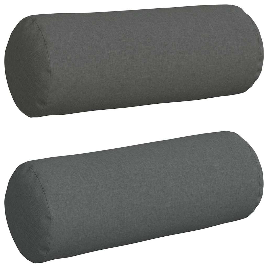 Valjkasti jastučići 2 pcs Tamno siva Ø 25 x 70 cm tkanina