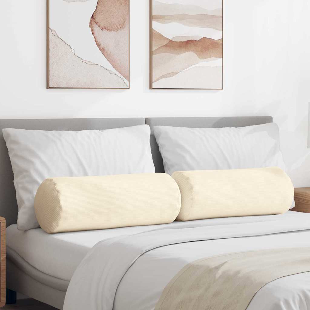 Valjkasti jastučići 2 pcs Krema Ø 25 x 70 cm Kordura tekstil